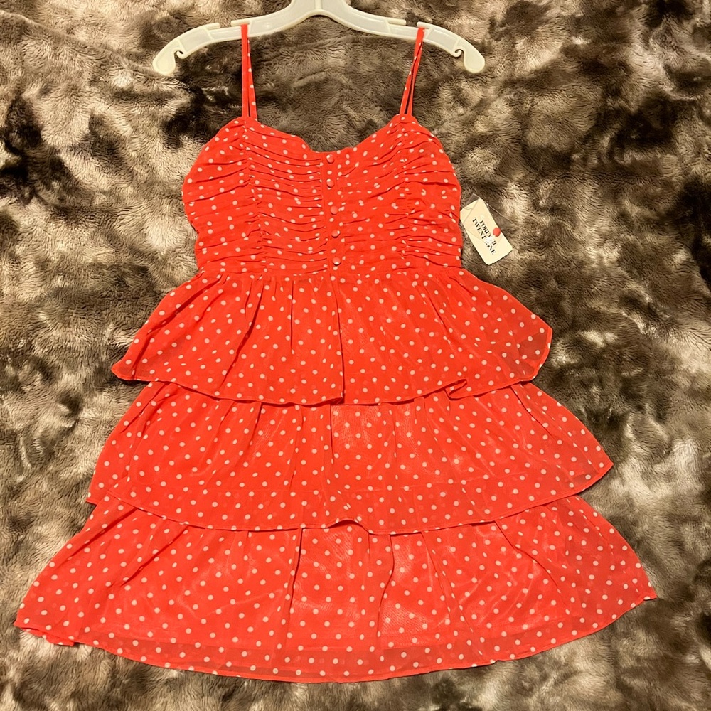 Cute Vintage Inspired Red Polka Dotted Short Dress